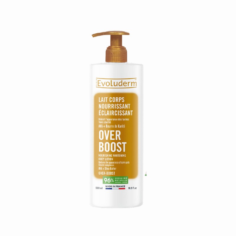 Evoluderm – Lait Corps Nourrissant Éclaircissant « Over Boost » (AHA + Beurre de Karité)