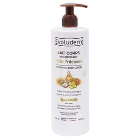 Evoluderm – Lait Corps Nourrissant 500ml « Huile Précieuse » (Huiles d'Argan & d'Onagre)