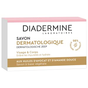 Diadermine Laboratoires – Savon Dermatologique 100g (Aux Huiles d'Avocat & d'Amande Douce)